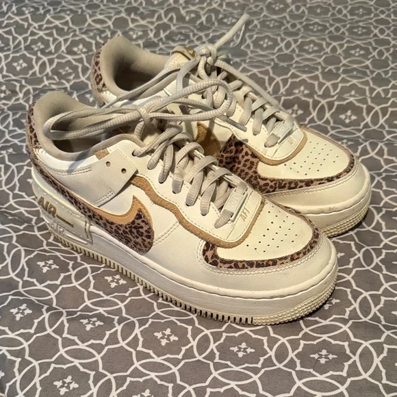Nike Cream and Animal Print Sneakers - Picture 2 of 8